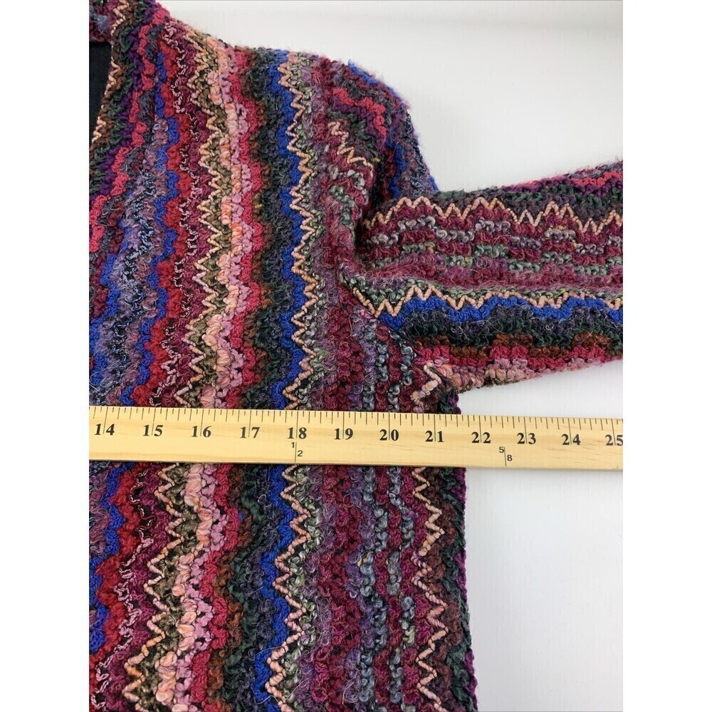 BOGO Graff Californiawear Knit Blazer Purple Red Stripe Sweater Vintage Women 12 - Picture 12 of 13